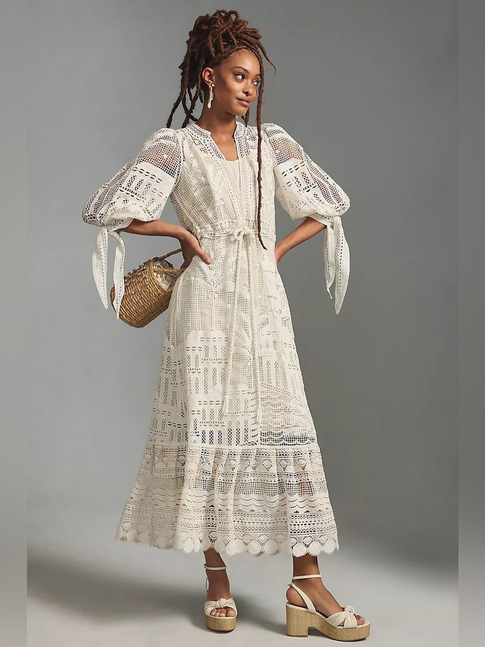 Farm Rio Morada Boa Guipure Dress PTP 18” - Picture 1 of 7
